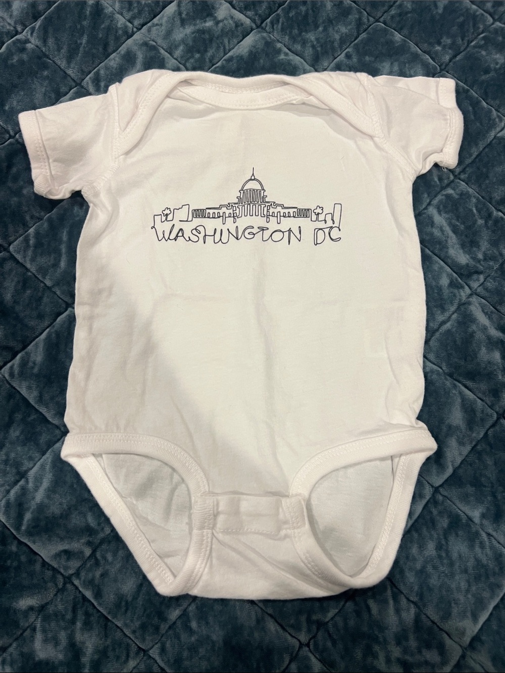 Rabbit Skins White Baby One-Piece with Washington DC Skyline